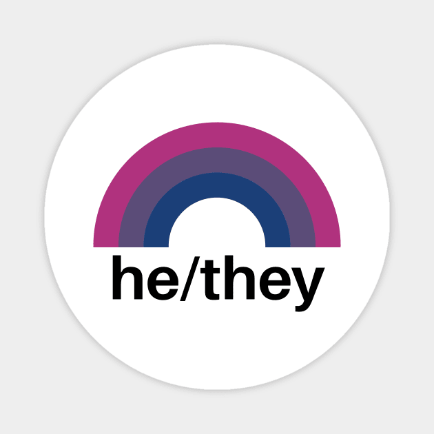 He/They Pronouns Bisexual Magnet by lavenderhearts